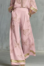 Flowy Butterfly Pattern Two-Piece Set