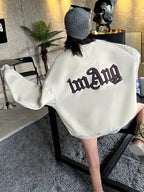 Street Letter Print Oversized Sweatshirt