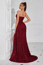Strapless Split Maxi Dress
