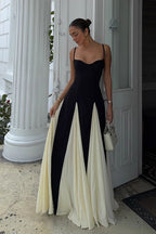 Black Colorblock Cami Maxi Dress