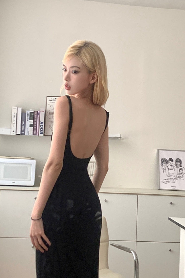 Spaghetti Strap Backless Dress