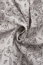 V Neck Long Sleeve High Waist A Line Floral Dress
