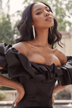 Boned Ruffle Mini Dress