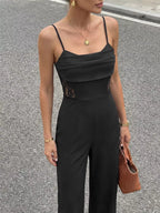 Lace Trim Wide Leg Jumpsuit