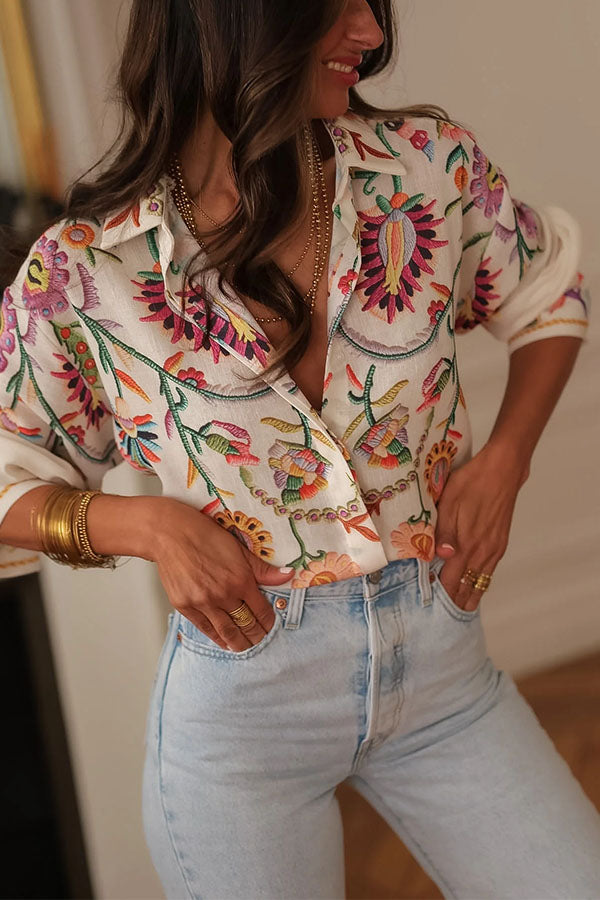Wanderlust Floral Print Casual Shirt