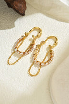 18K Gold Zirconia Fringe Ear Cuff Earrings