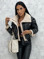Women's Jackets Turndown Collar Spring Black Punk Outerwear For Women