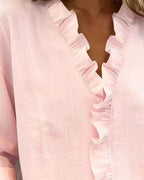 The Indie — Ruffle V-Neck Blouse