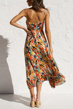 Rocío Chic Colorful Midi Dress Elevated Occasion Wear