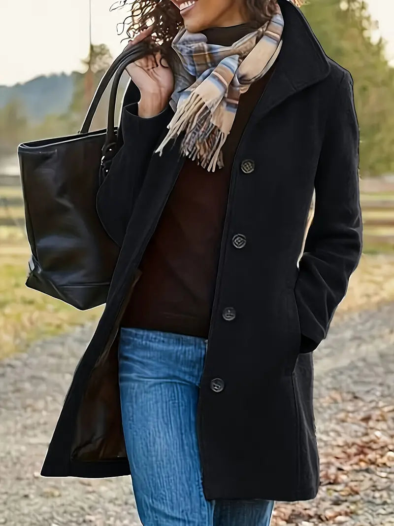 | Single-breasted knit coat