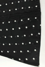 V Neck Waist Long Sleeve High Slit Polka Dot Midi Dress