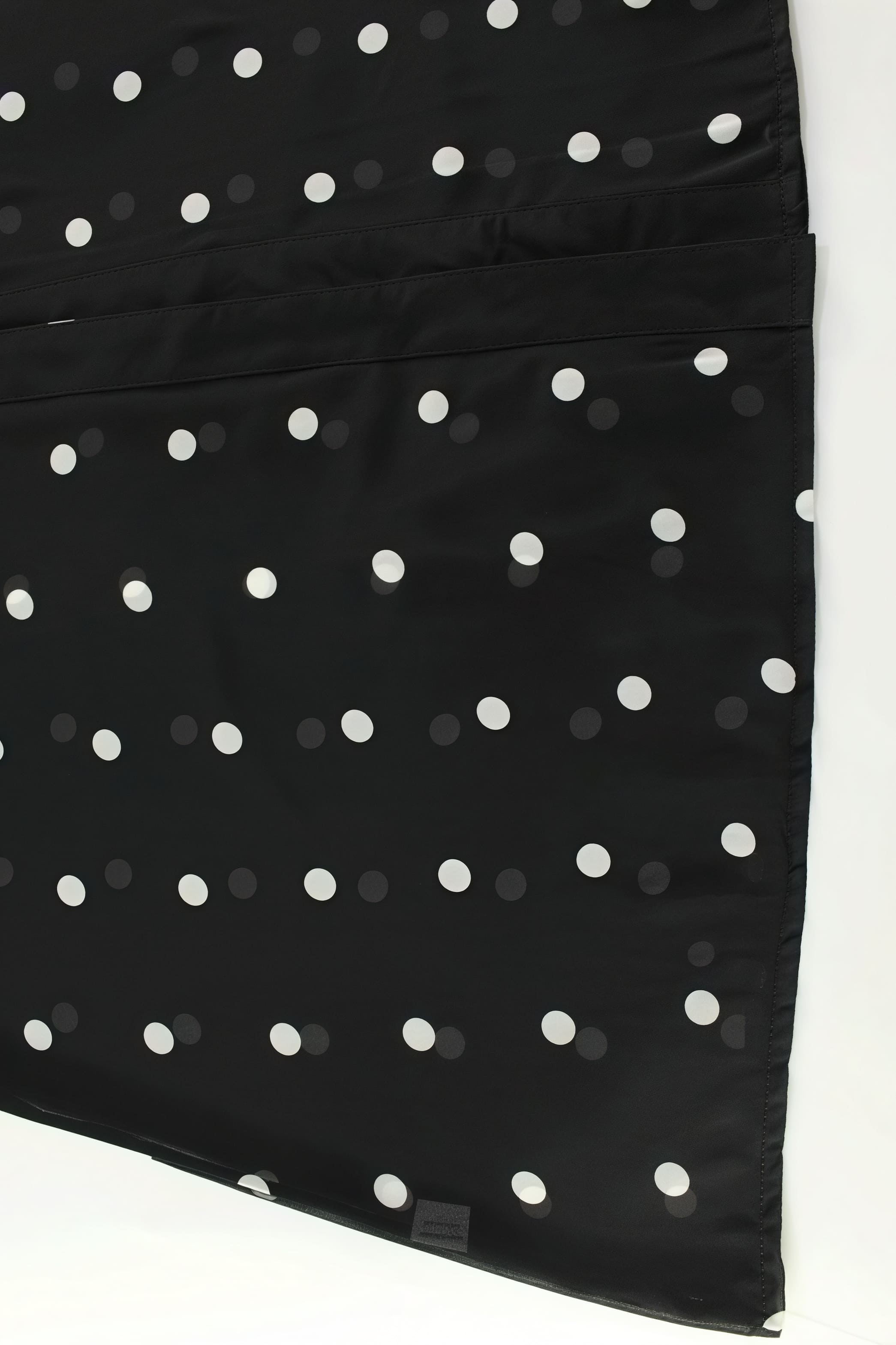 V Neck Waist Long Sleeve High Slit Polka Dot Midi Dress