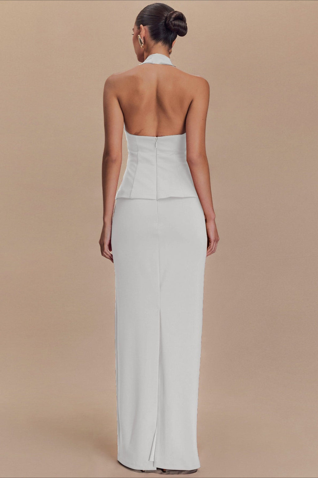 Halter Backless Maxi With Side Slit Dress