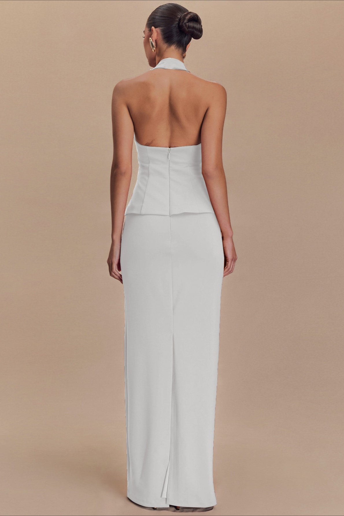 Halter Backless Maxi With Side Slit Dress