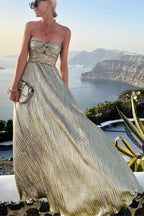 Shimmer Please Off Shoulder Maxi Dress