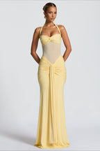 Tie Strap Mesh Maxi Dress