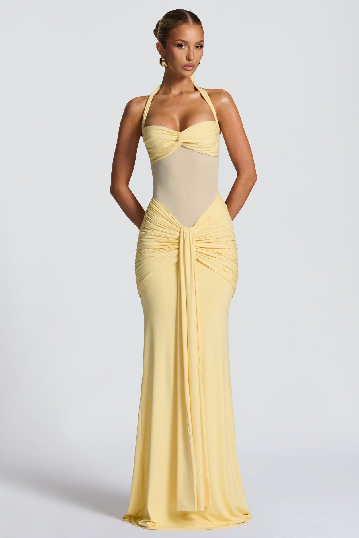 Tie Strap Mesh Maxi Dress