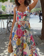 Summer casual floral print dress