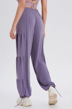 Blue Zone Planet | Basic Bae Drawstring Elastic Waist Ruched Joggers