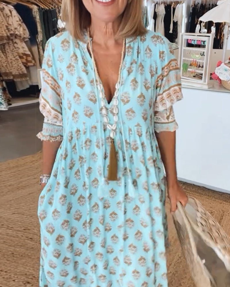 | Floral V-Neck Dress
