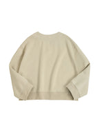 Solid Color V Neck Label Decor Oversized Hoodie