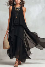 Ethereal Layered Ruffle Maxi Dress