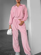 Versatile And Personalized Pink Fashion Two Piece