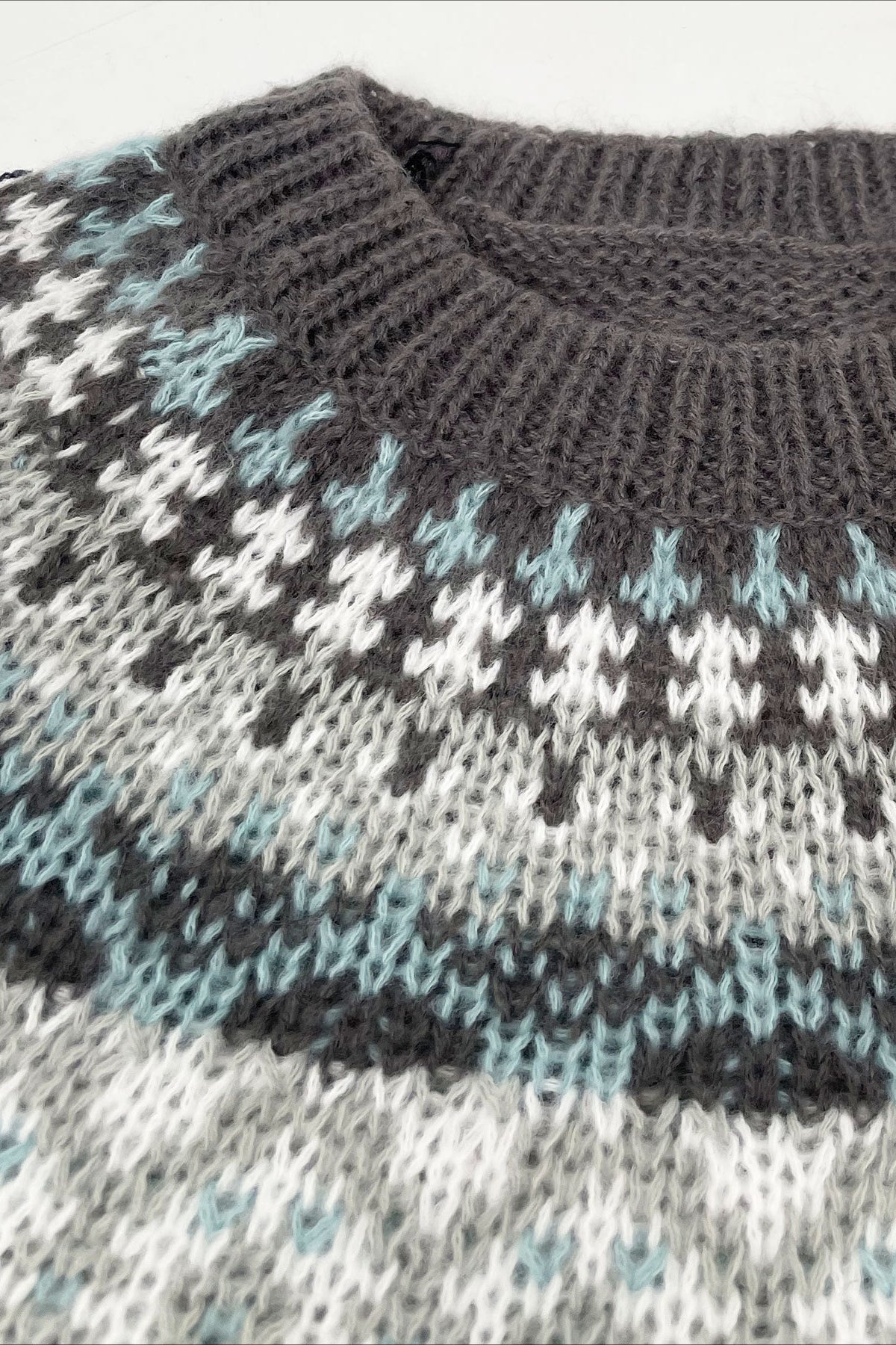 Knit Fair Isle Jacquard Round Neck Loose Sweater