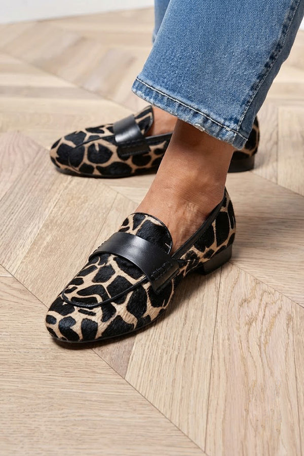 Leopard Print Low-cut Loafers