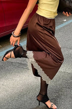 Lace Detail Straight Skirt