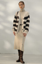 Relaxed Stripe Knit Cardigan