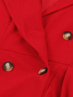 Vintage 1950s Swing Dress for Women - A Line Double Breasted Lapel Collar Rockabilly Midi Tea Dress - Summer Cocktail 2026