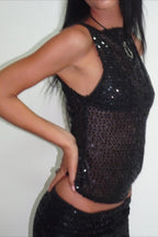 Casual Sequin Bodycon Tank Top