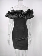 Chic Cupcake Dress Strapless Slit Birthday Party Mini Dresses
