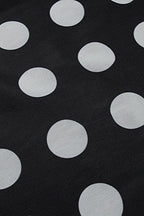 Off-Shoulder Long Sleeve Mesh Ruched Polka Dot Maxi Dress