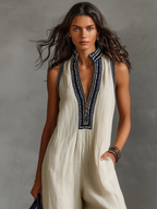Sabrina | Linen Sleeveless Jumpsuit
