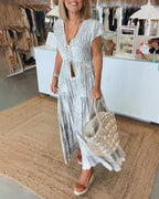 Rosalie Boutique Holiday Dress with Slit Elevated Occasion Wear