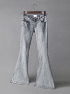 Jeans For Women Fashion Bell Bottoms Zipper Fly Button Fly Blue Denim Pants