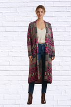 Printed Shawl Cardigan with Fringed Hem _ Cozy, Stylish, and Perfect for Layering!