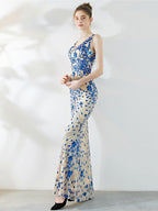 slim long evening dress