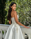 Strapless Satin Ball Gown Prom Dress