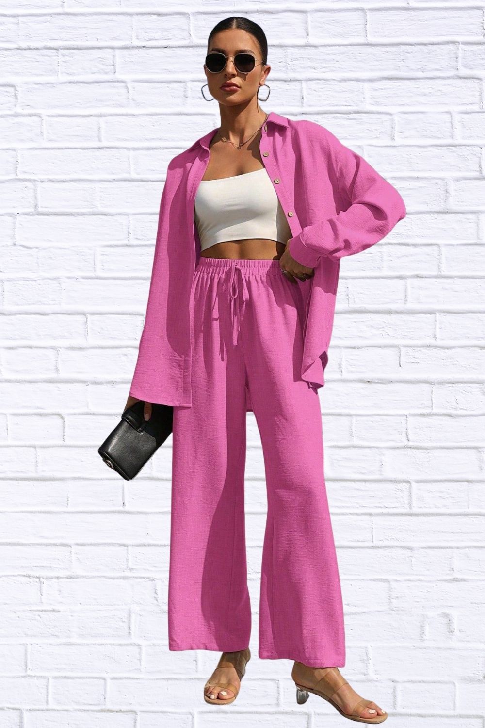 Button Up Shirt & Pants Set | Women__ Matching Outfit