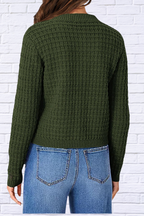 Textured Knit Button-Front Cardigan
