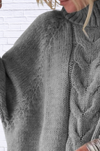 Full Size Cable-Knit Long Sleeve Sweater Plus Size