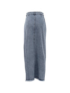 Retro High Waist Slit Denim Skirt