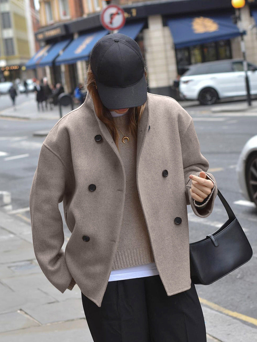 | Classic Double-Breasted Coat for Women