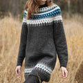 | Midi sweater, printed, long sleeves