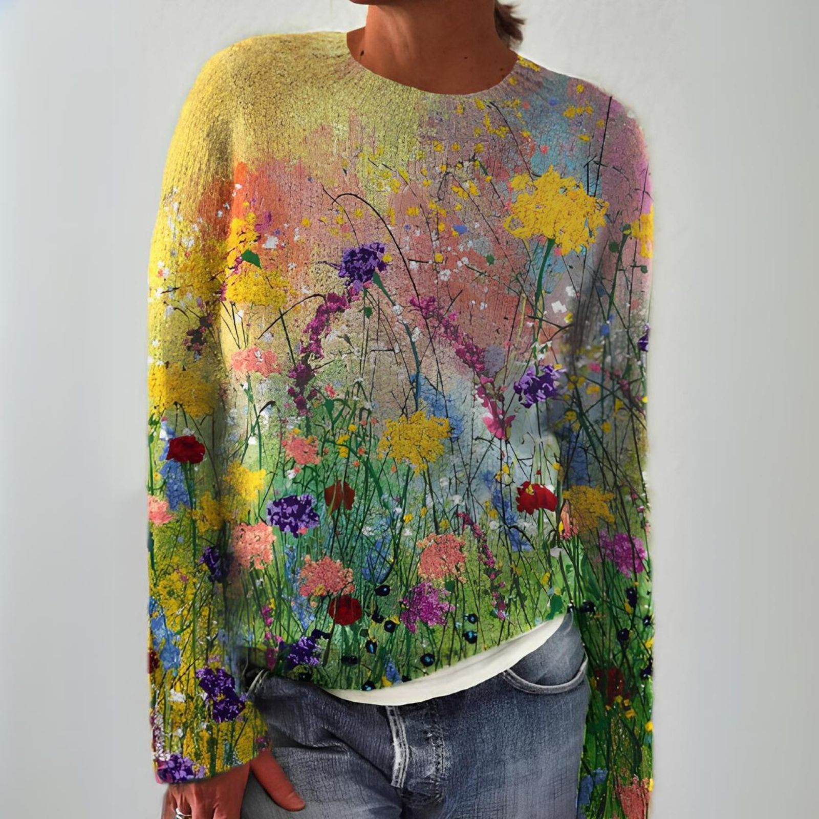 | Soft sweater, floral design