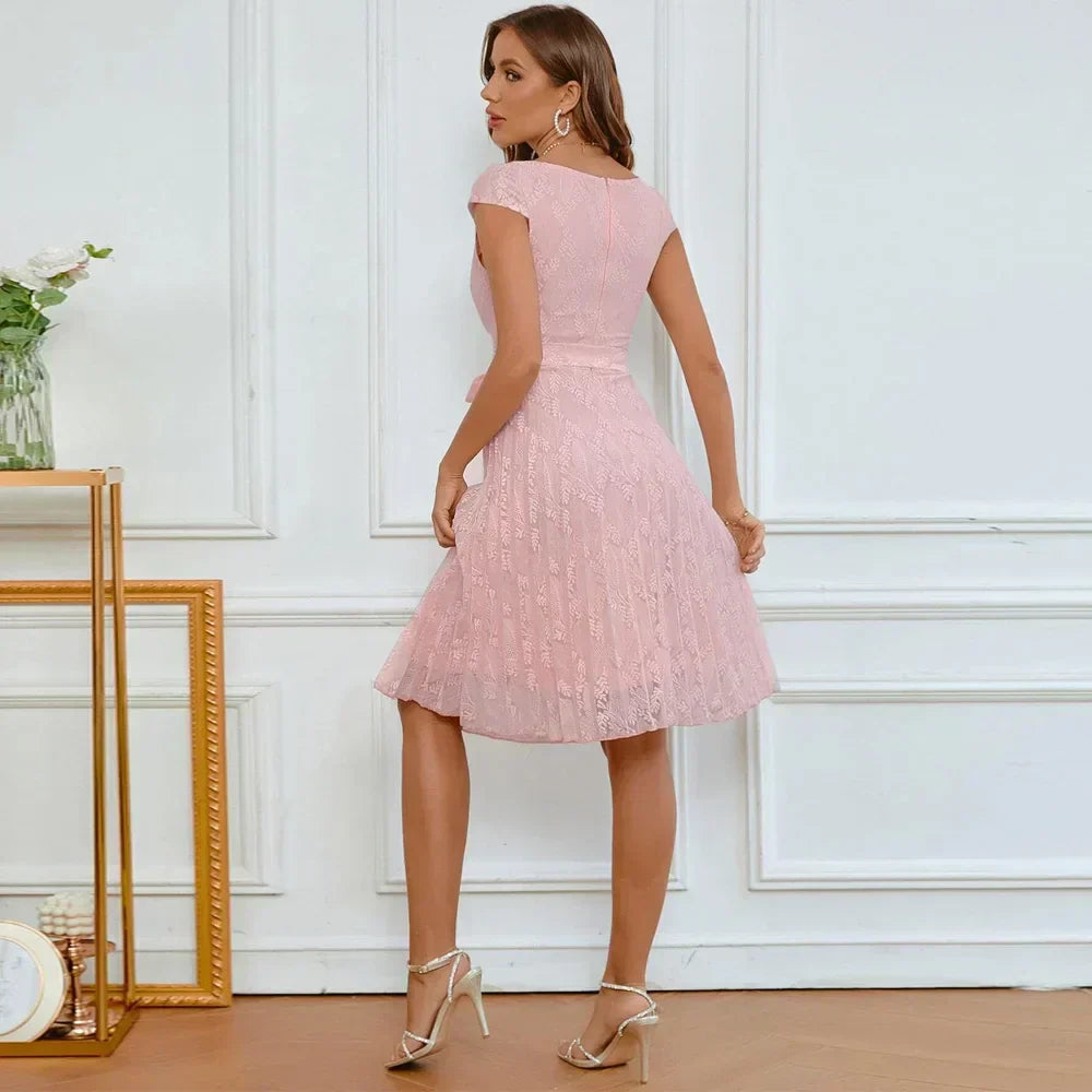 Amanecer Aesthetic Lace Cocktail Dress Premium Wardrobe Essential
