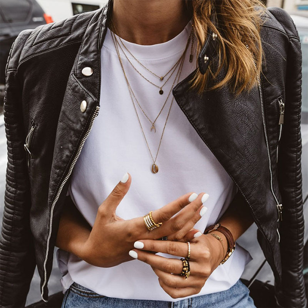 | Casual Biker Style Zipper Jacket